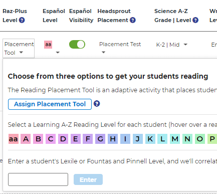 add-student-reading-level